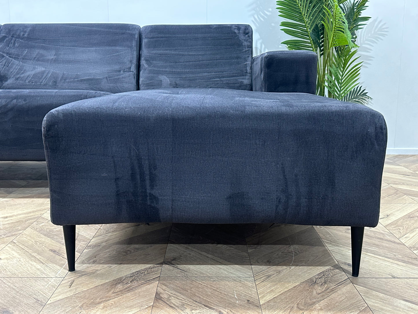 Antraciet Velvet U Bank ~ Vaste Kussens