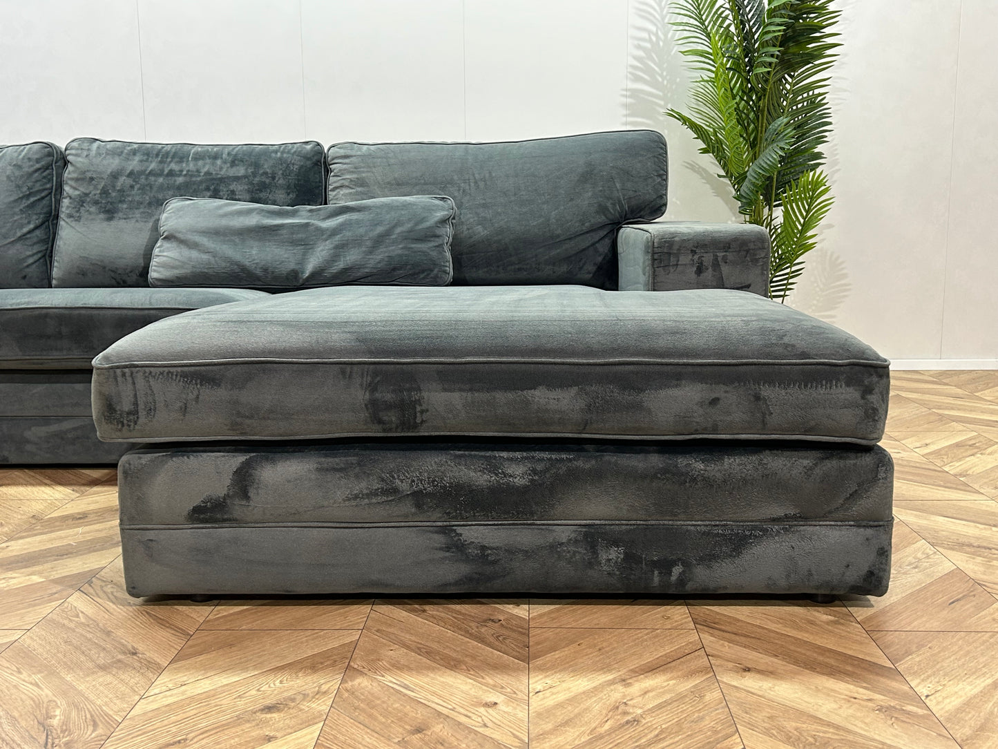 Blauwe Velvet U Bank ~ Losse Kussens Met Afneembare Hoezen