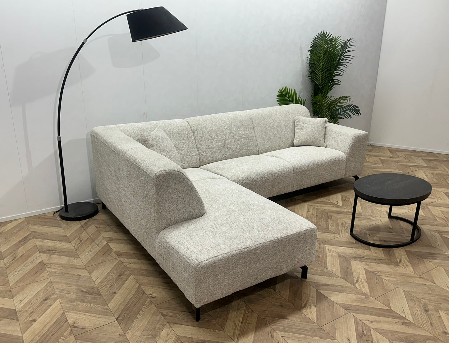 !Showroommodel! Crème Bouclé Hoekbank