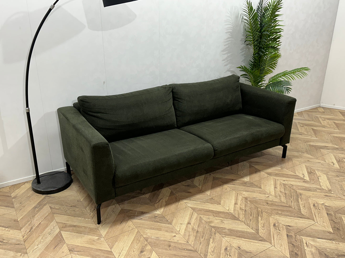 Donker Groene 2.5-Zits Bank ~ Losse Rugkussens Met Afneembare Hoezen