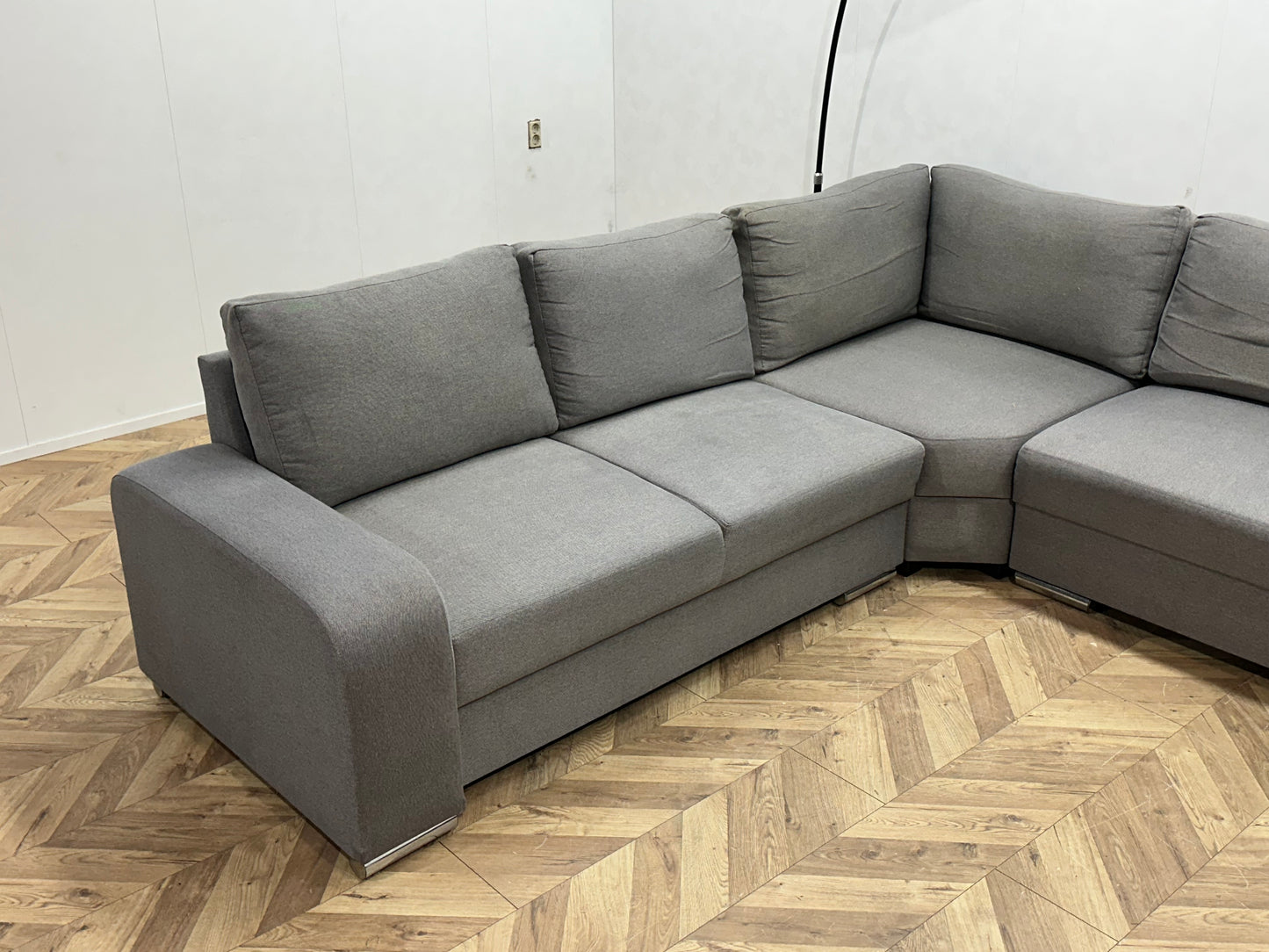 Licht Grijze U Bank ~ Losse Rugkussens Met Afneembare Hoezen
