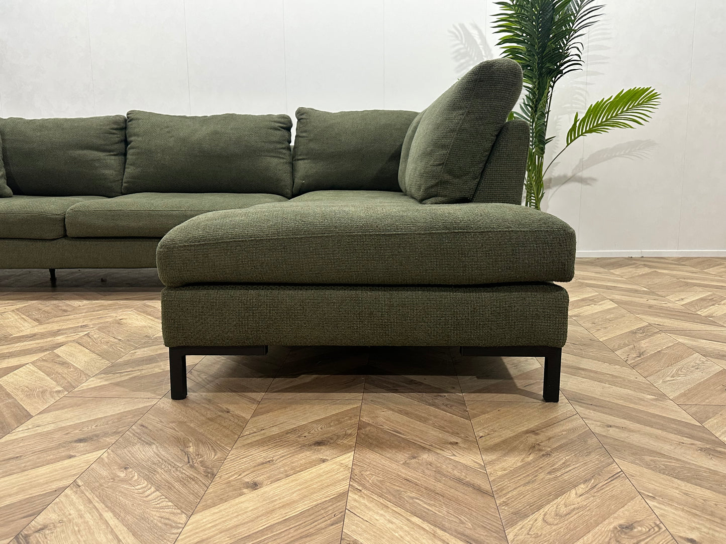 Groene Hoekbank ~ Losse Kussens Met Afneembare Hoezen