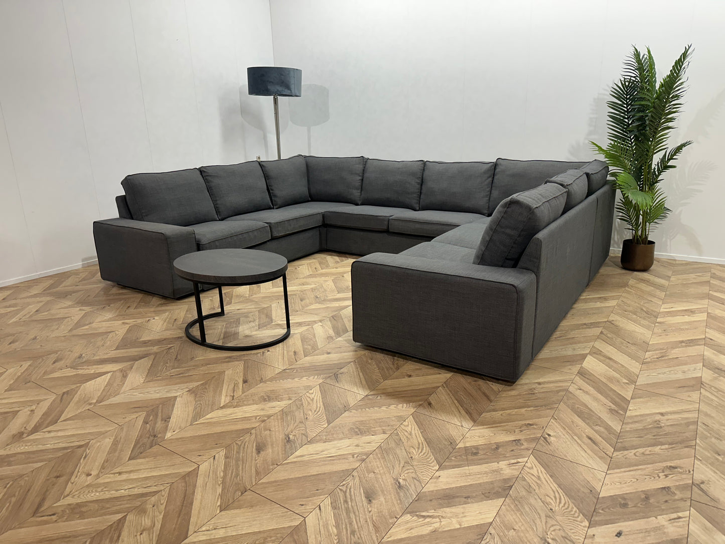 Antraciet Ruime U Bank ~ Losse Kussens Met Afneembare Hoezen