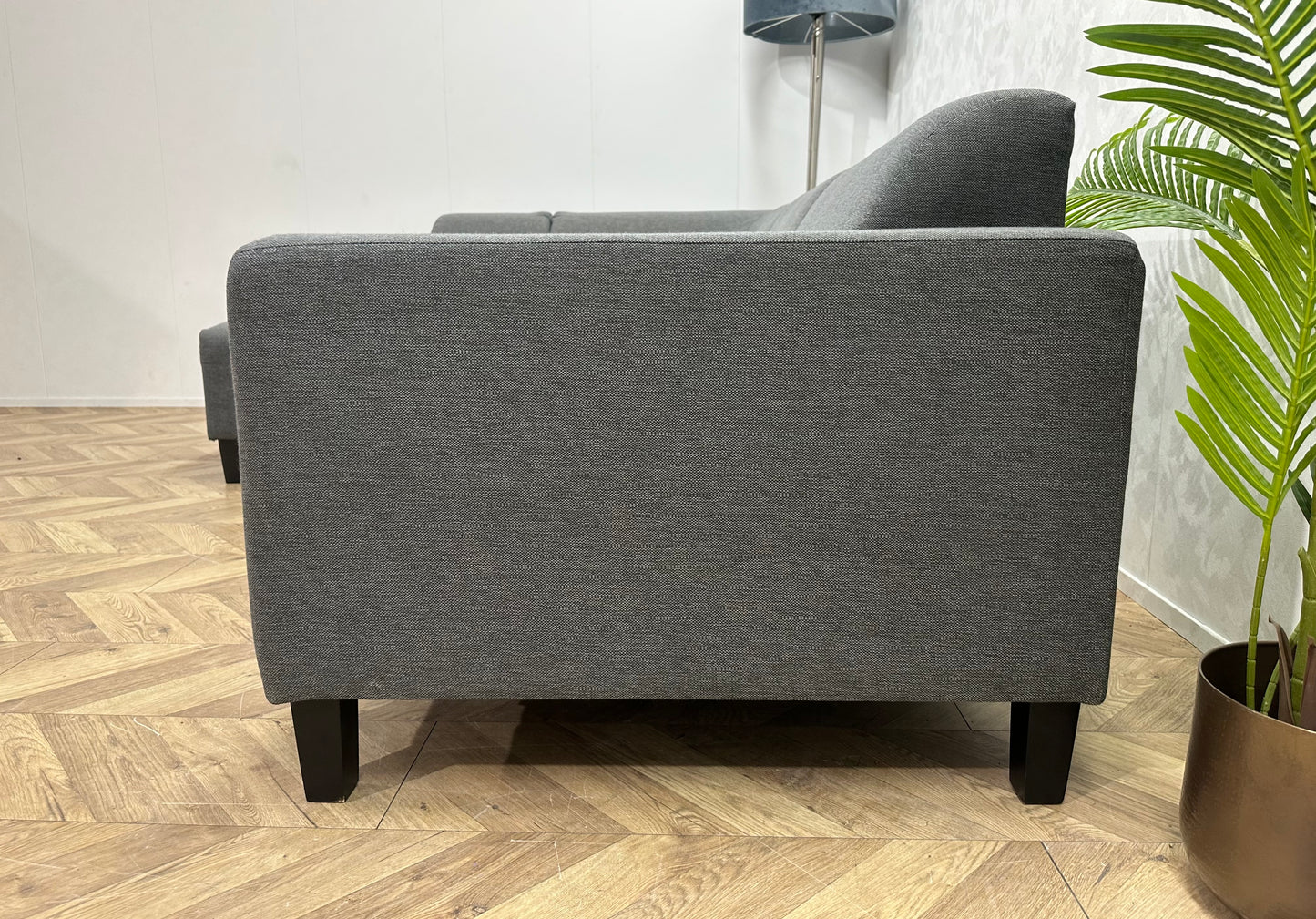 Antraciet Hoekbank Inc Hocker ~ Vaste Kussens