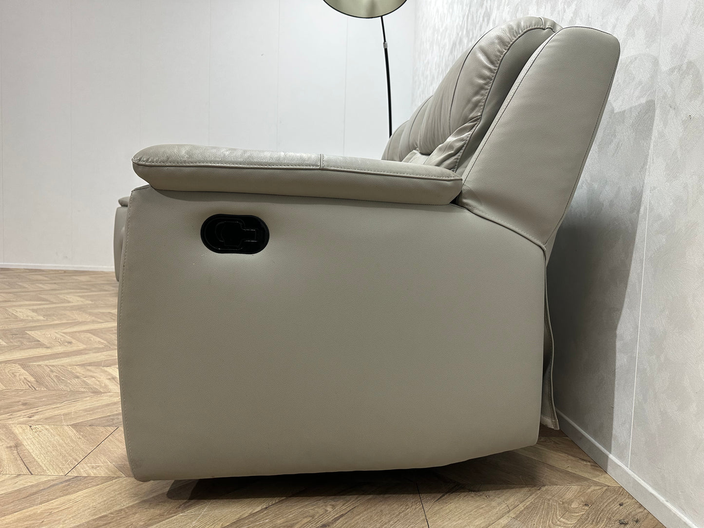 Licht Grijze Echt Lederen Banken Set ~ Relaxfunctie