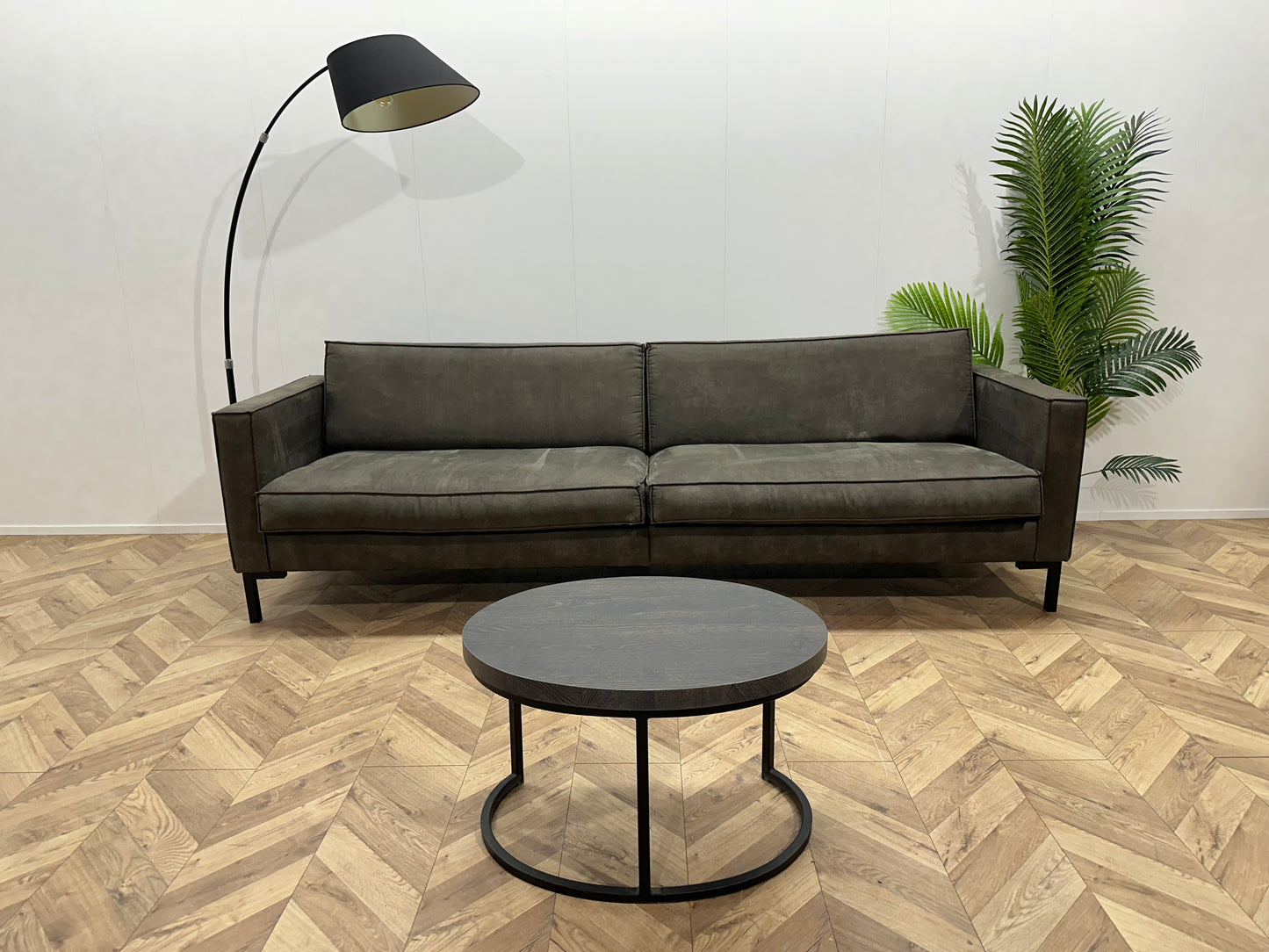 Antraciet Velvet 2.5-Zits Bank ~ Losse Kussens Met Afneembare Hoezen
