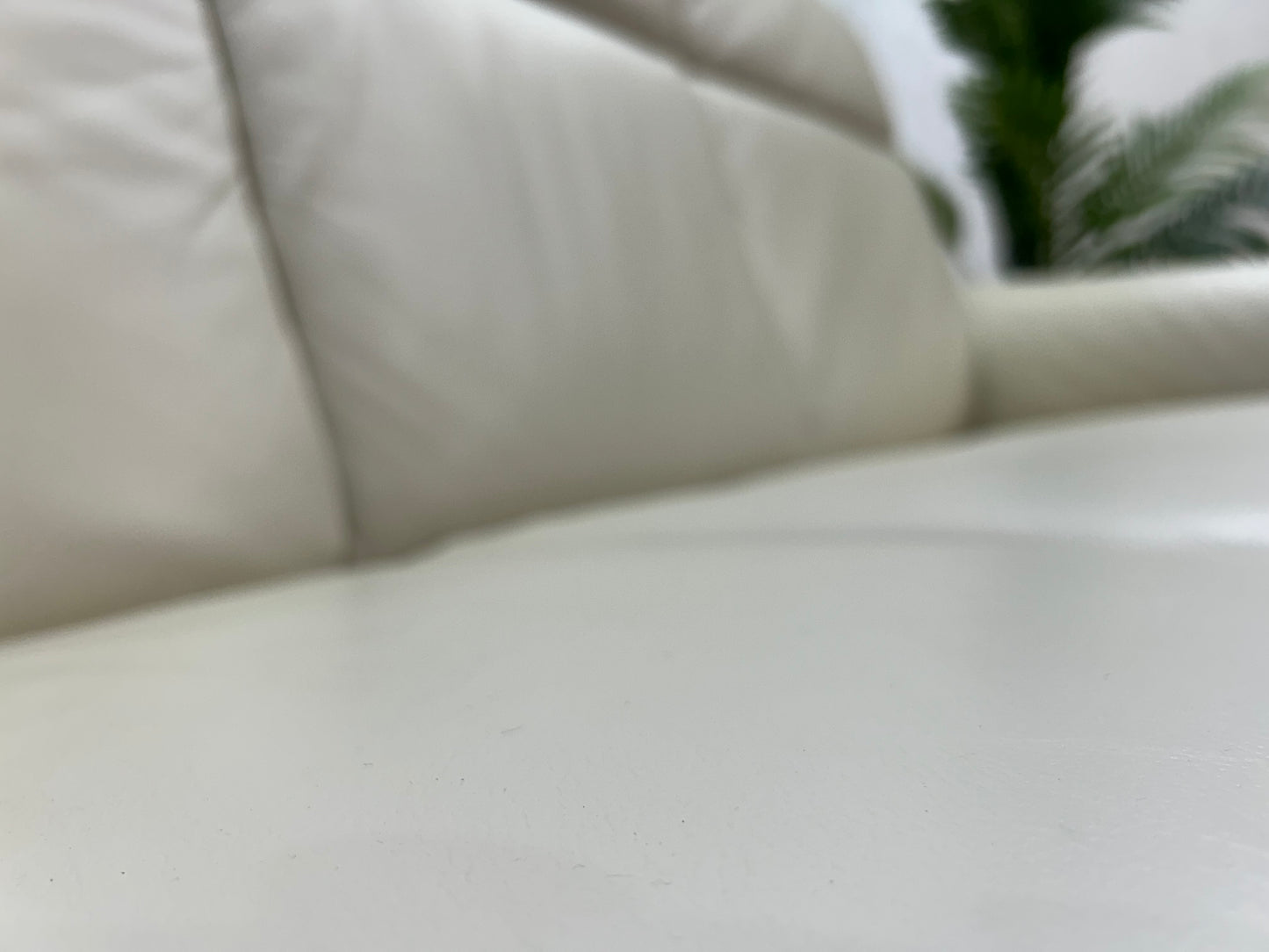 Crème Echt Lederen Banken Set ~ Vaste Kussens