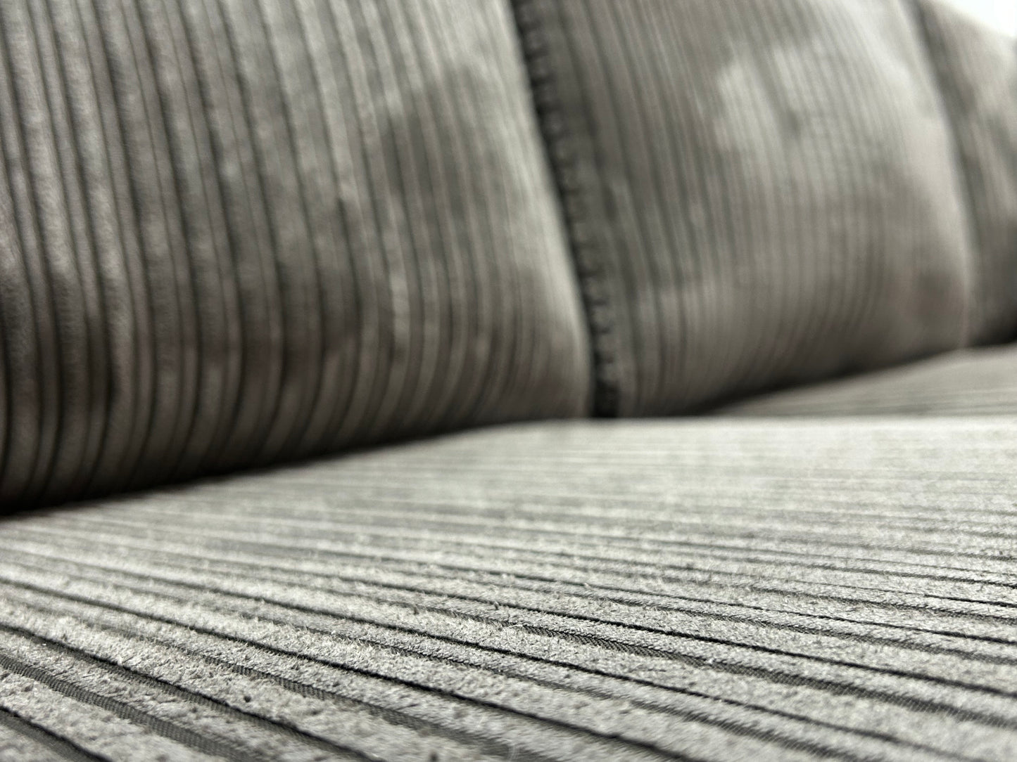 Antraciet Ribstof Hoekbank ~ Nieuwstaat