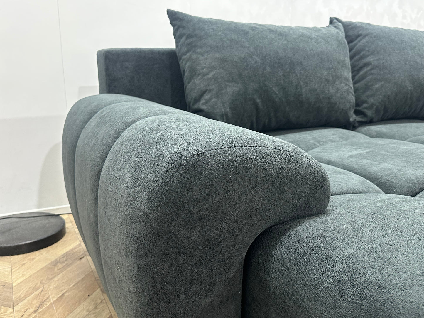 !Showroommodel! Antraciet Suède Stoffen U Bank
