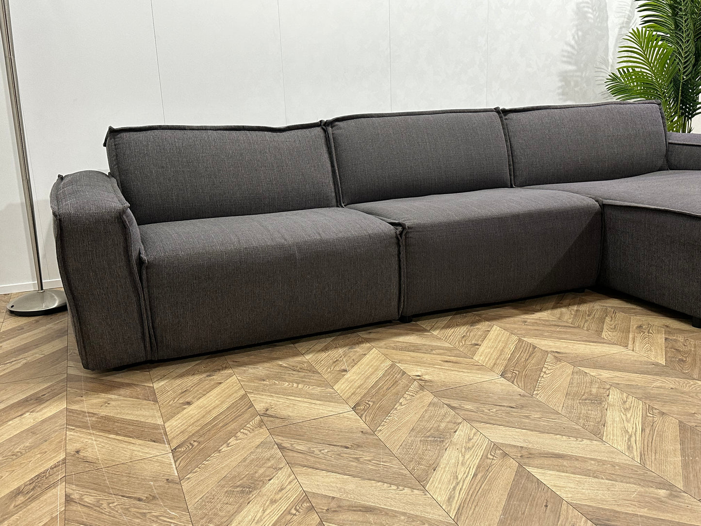 Umix Antraciet Hoekbank Inc Hocker ~ Vaste Kussens