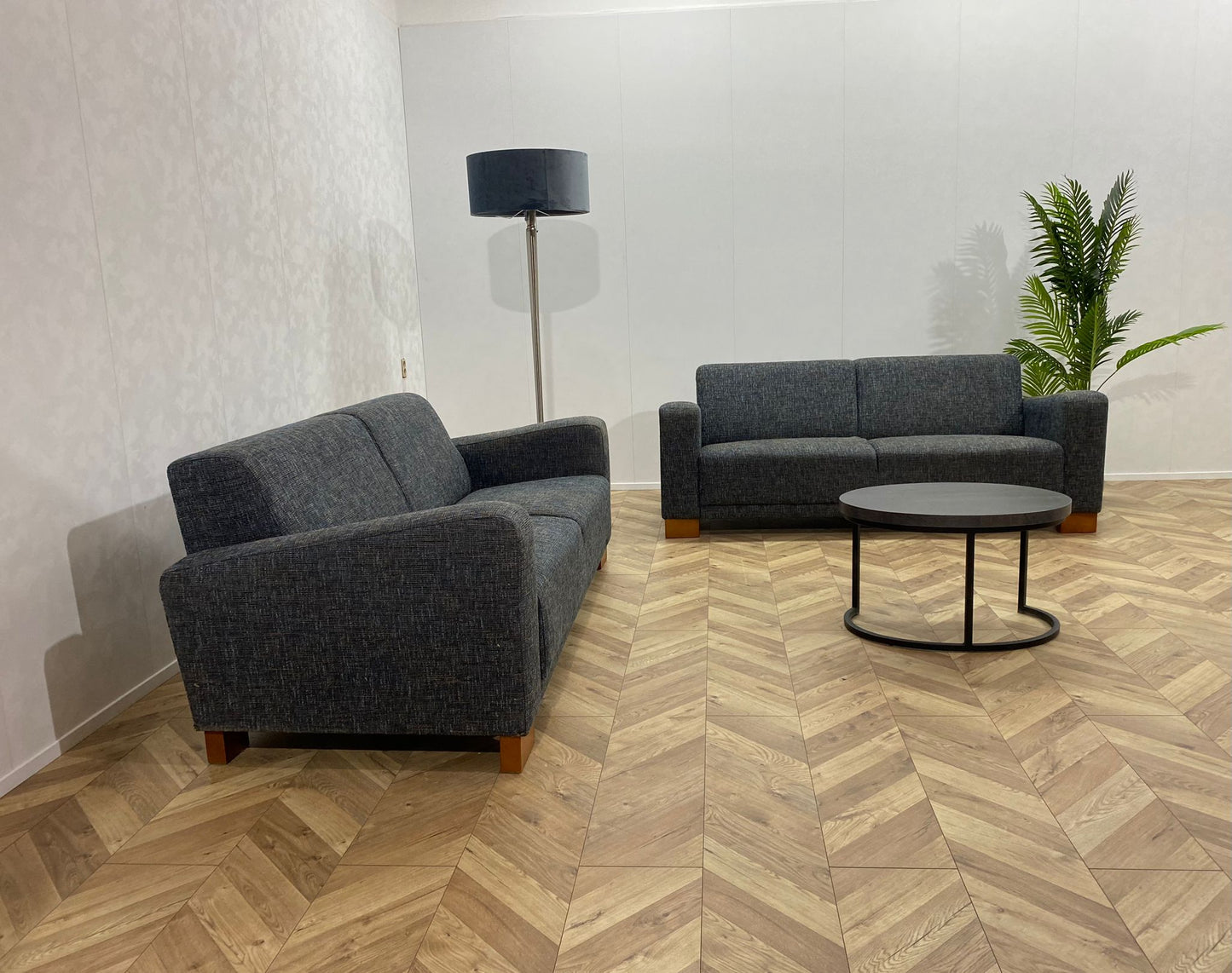 IN.HOUSE Grijs/Blauwe Banken Set ~ Vaste Kussens