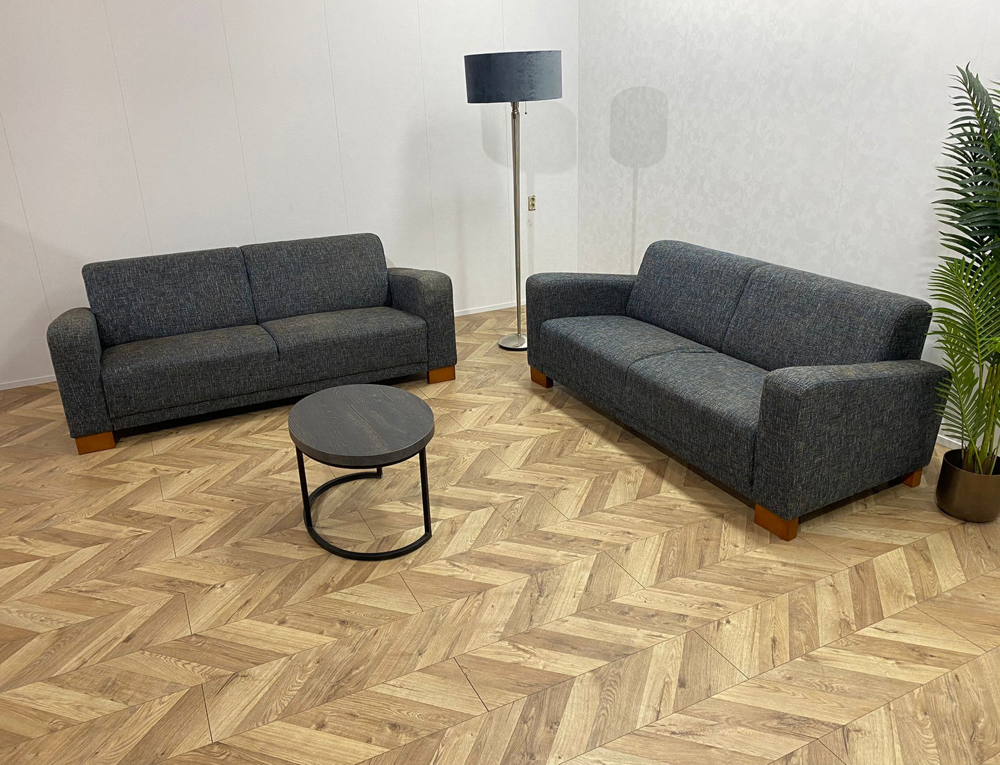 IN.HOUSE Grijs/Blauwe Banken Set ~ Vaste Kussens