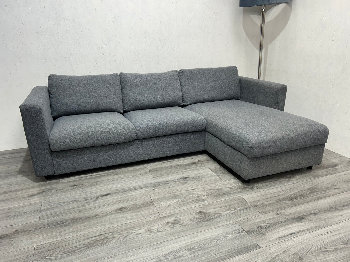 Licht Grijze Hoekbank Inc. Fauteuil ~ Opbergruimte ~ Nieuwstaat