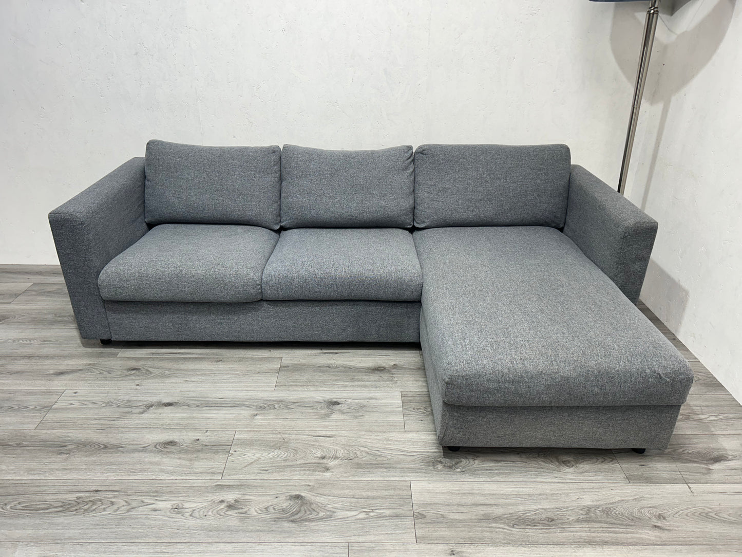Licht Grijze Hoekbank Inc. Fauteuil ~ Opbergruimte ~ Nieuwstaat