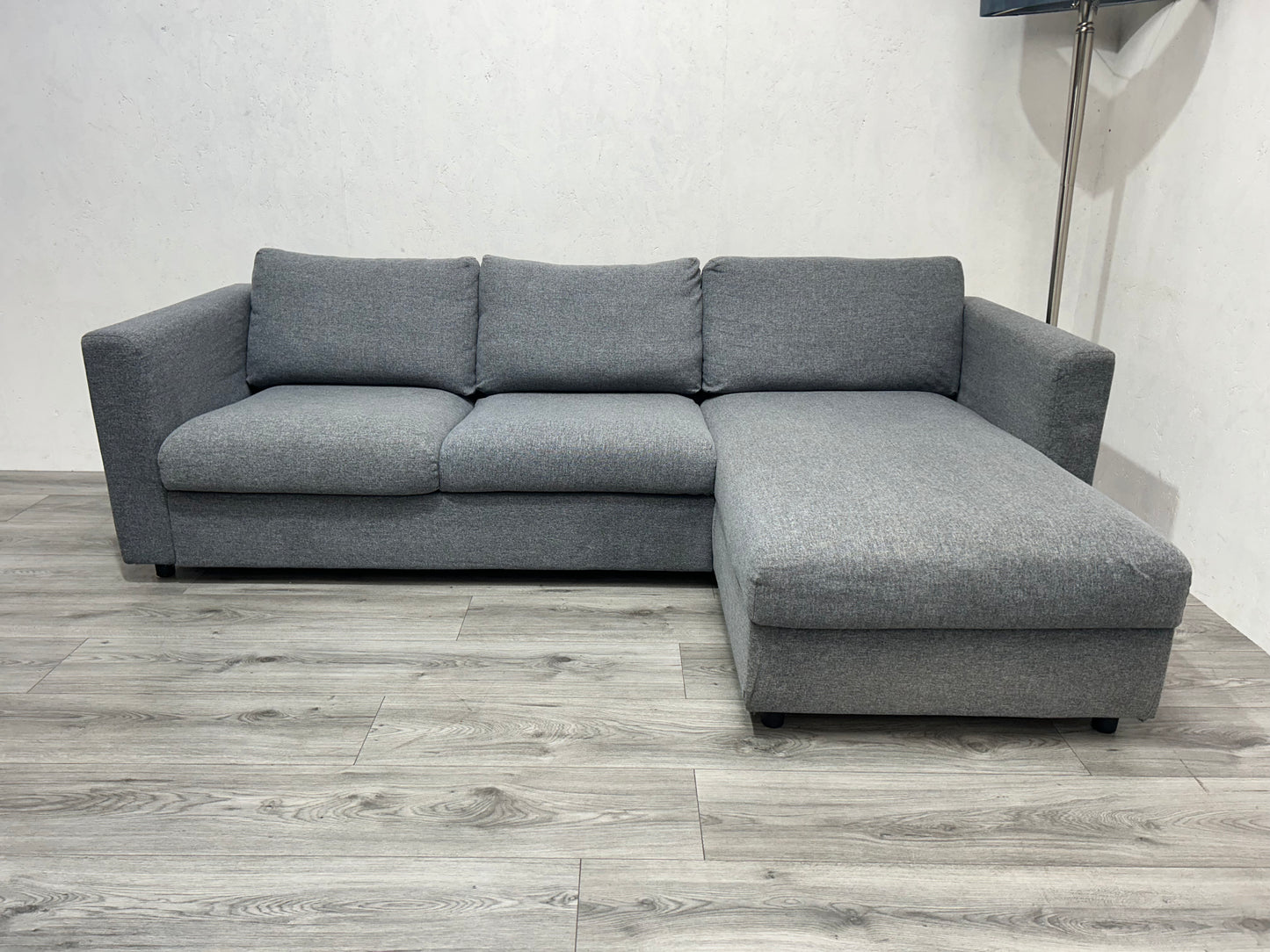Licht Grijze Hoekbank Inc. Fauteuil ~ Opbergruimte ~ Nieuwstaat