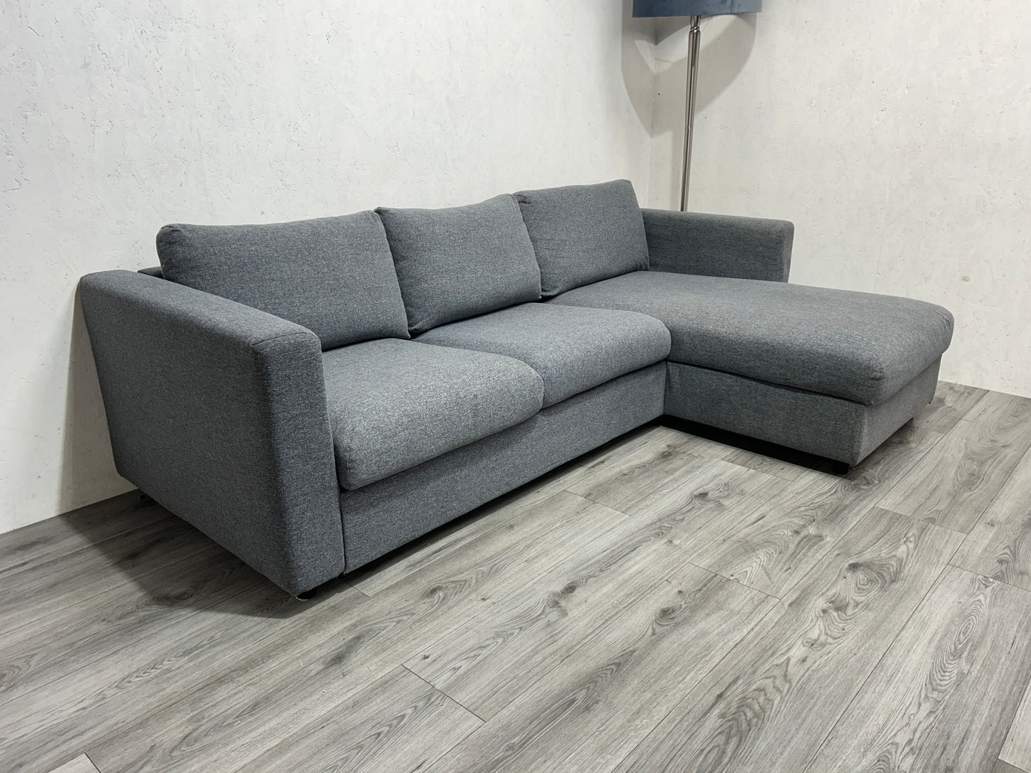 Licht Grijze Hoekbank Inc. Fauteuil ~ Opbergruimte ~ Nieuwstaat