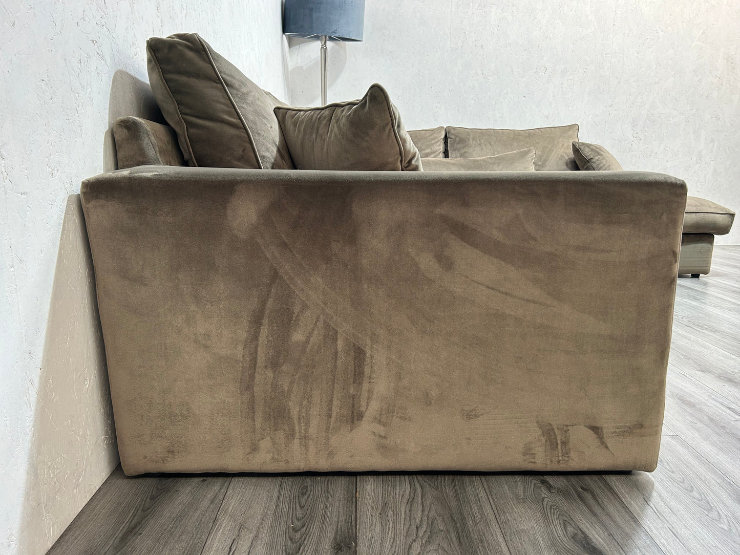 !Showroom Model! Bruine Velvet Hoekbank