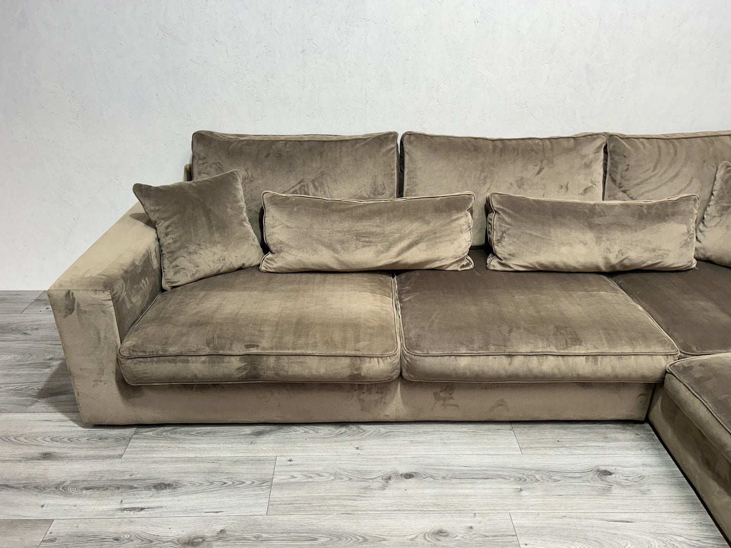 !Showroom Model! Bruine Velvet Hoekbank
