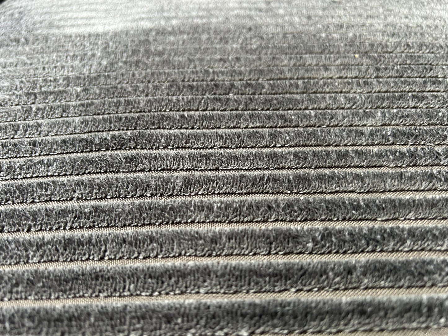 Antraciet Ribstof Hoekbank ~ Nieuwstaat