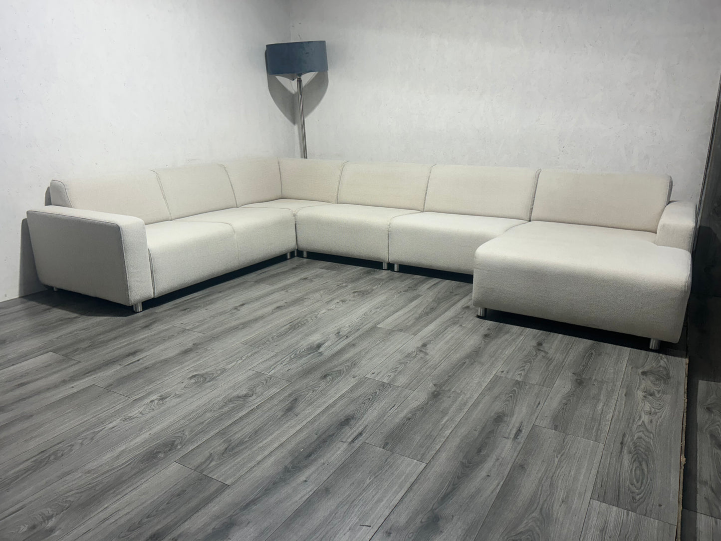 Licht Beige/Creme U Bank ~ Vaste Kussens