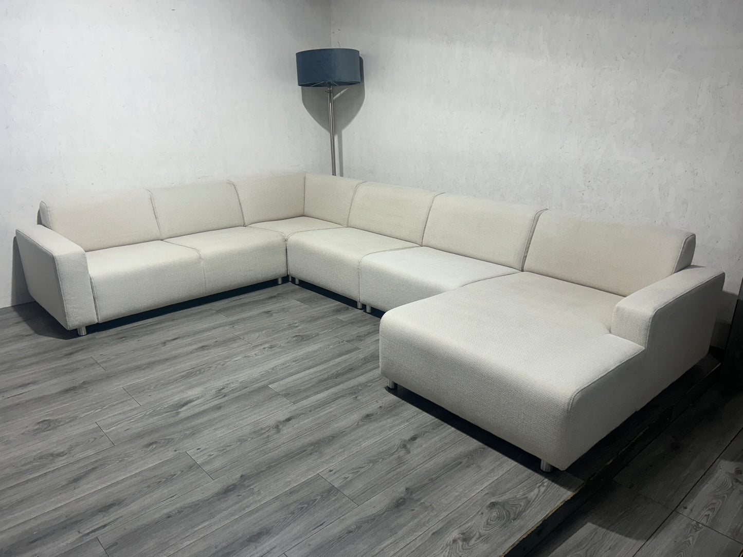 Licht Beige/Creme U Bank ~ Vaste Kussens