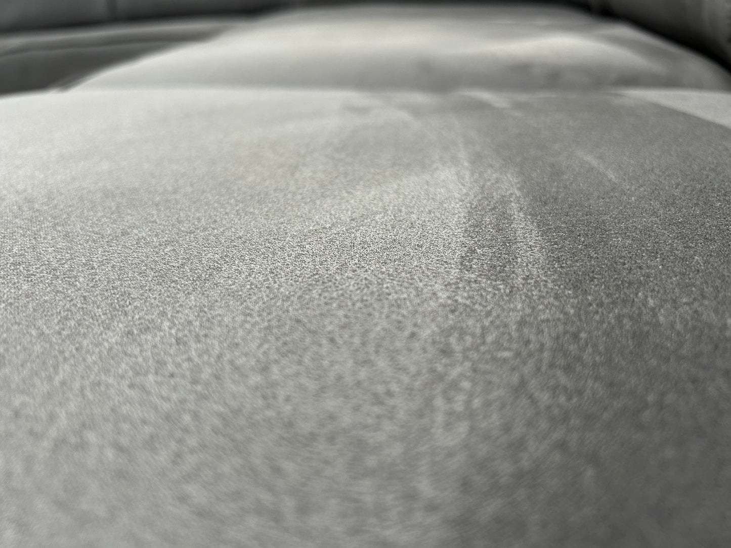 Grijze Suéde Stof Hoekbank ~ Vaste Kussens