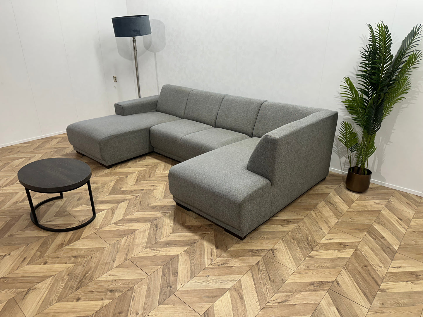Licht Grijze U Bank ~ Vaste Kussens