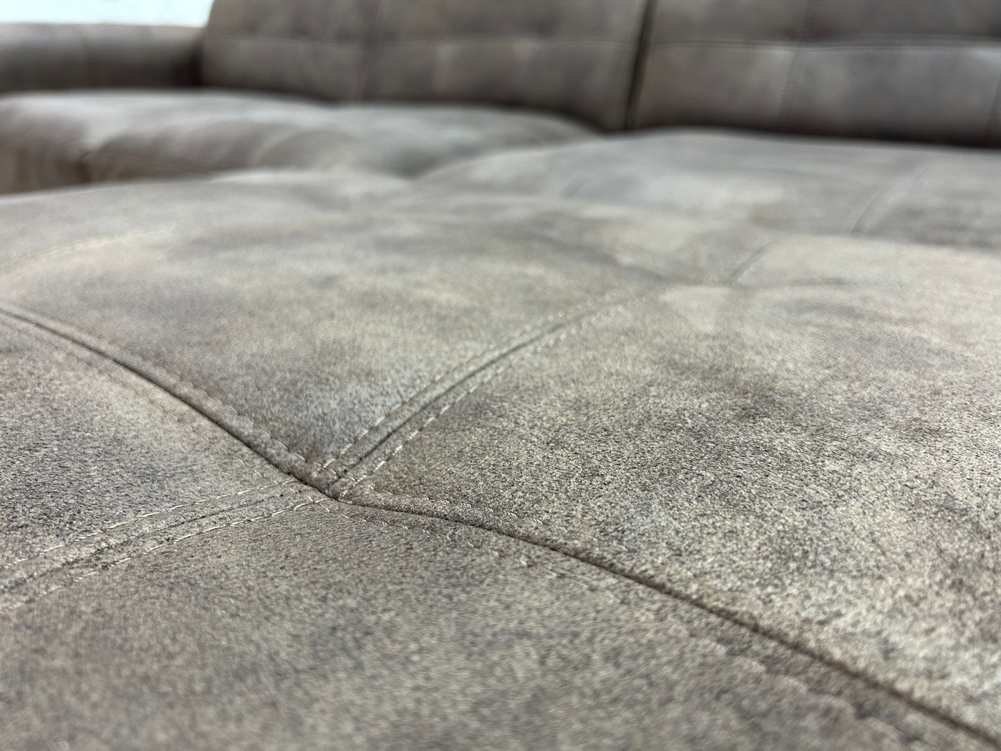 Bruin Suéde Leren Hoekbank ~ Verstelbare Hoofdsteunen ~ Nieuwstaat