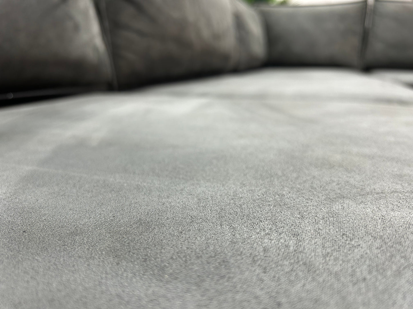 Antraciet Suéde Leren Hoekbank ~ Losse Kussens Met Afneembare Hoezen