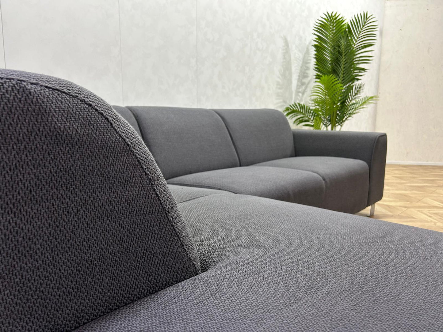 Antraciet Hoekbank ~ Vaste Kussens