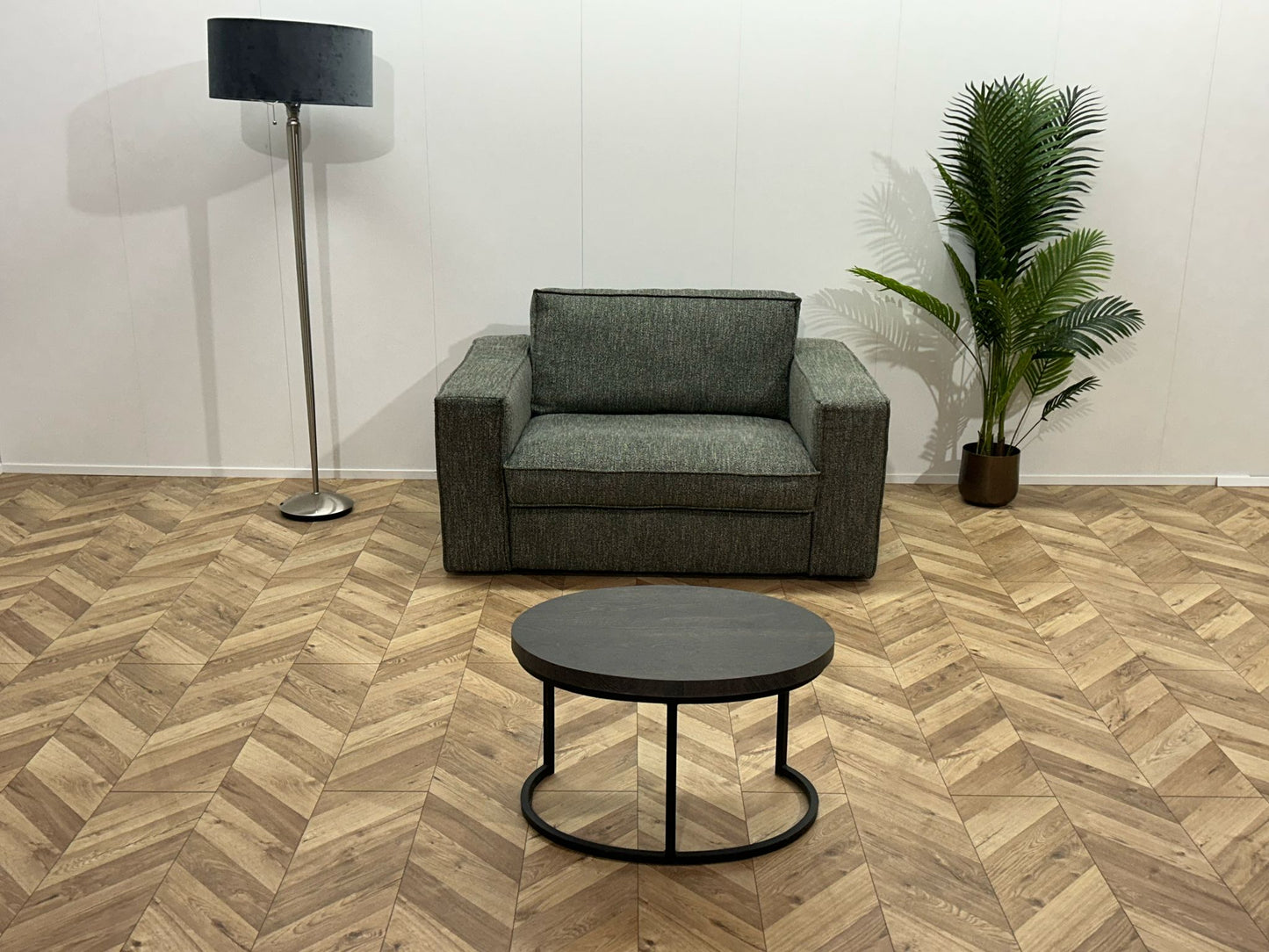 Grijs/Groene Fauteuil ~ Losse Kussens Met Afneembare Hoezen