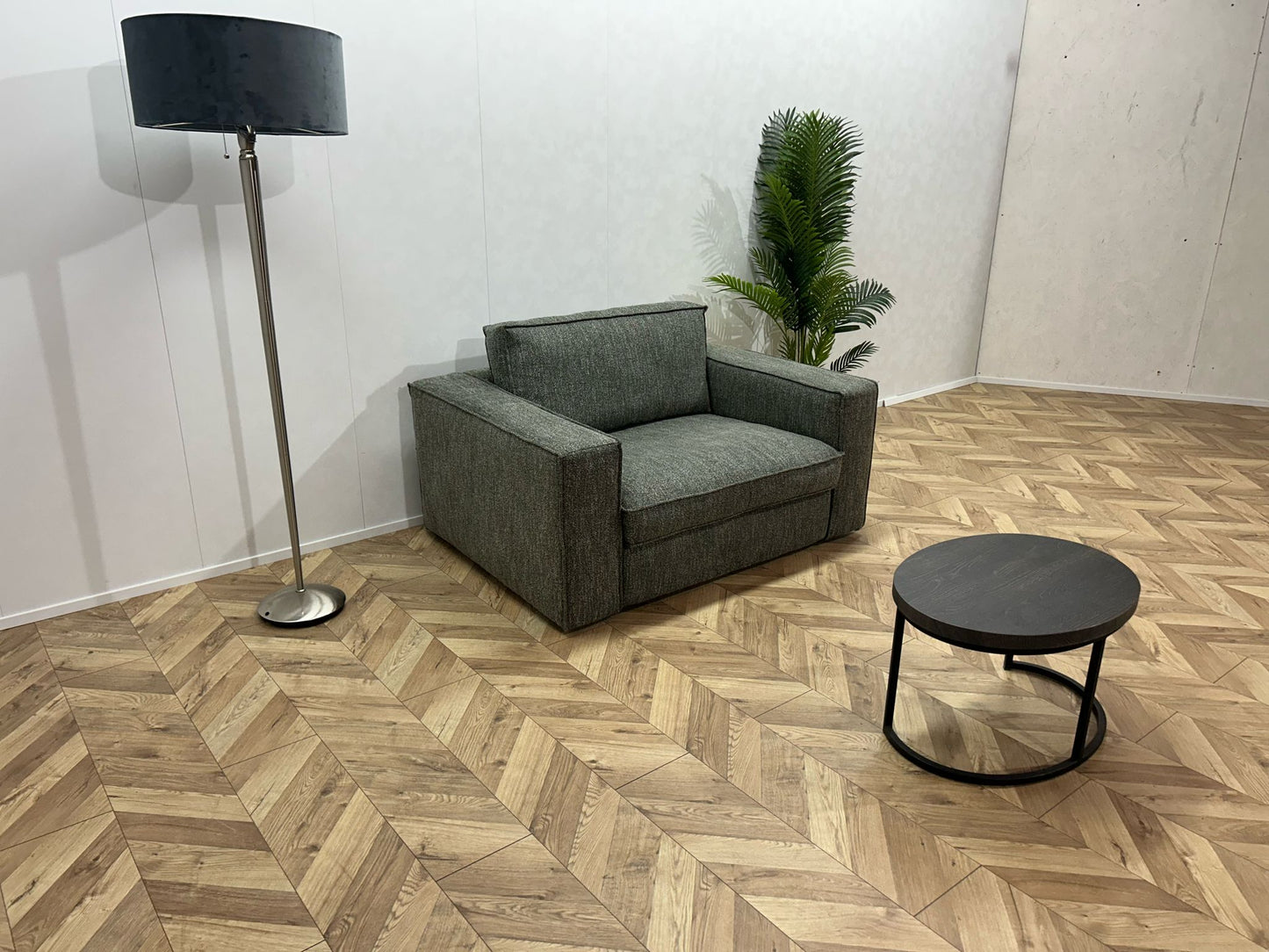 Grijs/Groene Fauteuil ~ Losse Kussens Met Afneembare Hoezen