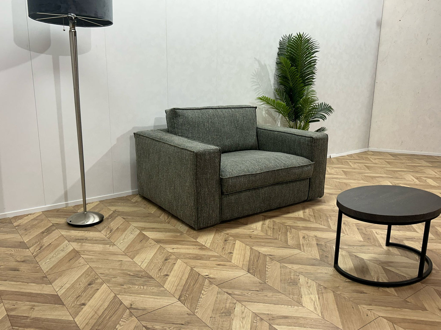 Grijs/Groene Fauteuil ~ Losse Kussens Met Afneembare Hoezen