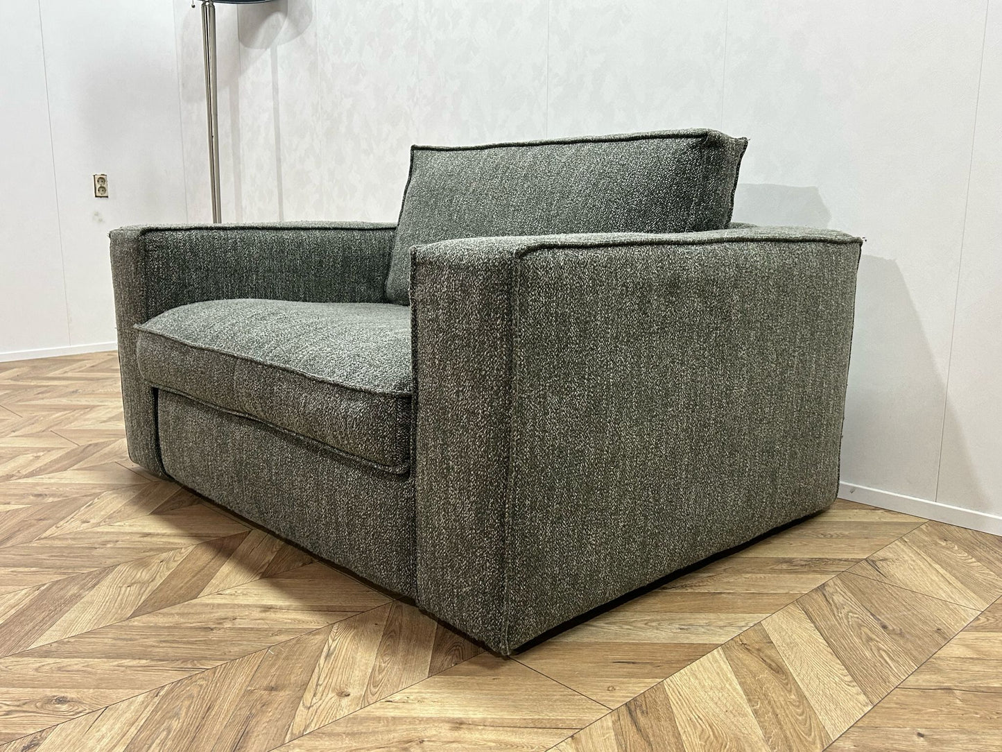 Grijs/Groene Fauteuil ~ Losse Kussens Met Afneembare Hoezen