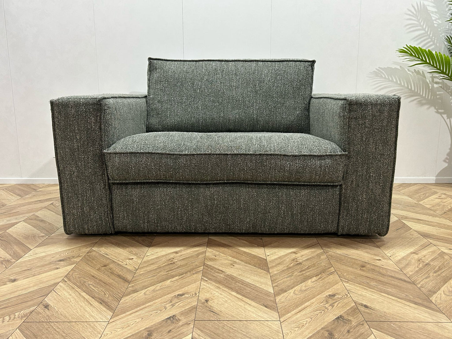 Grijs/Groene Fauteuil ~ Losse Kussens Met Afneembare Hoezen