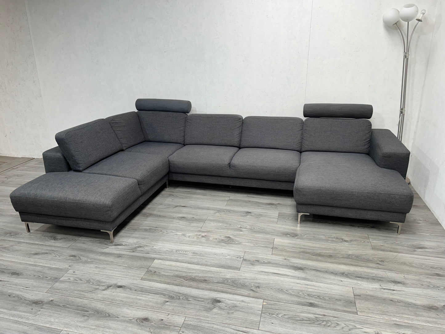 Antraciet U Bank ~ Losse Rugkussens - Banken Bazaar