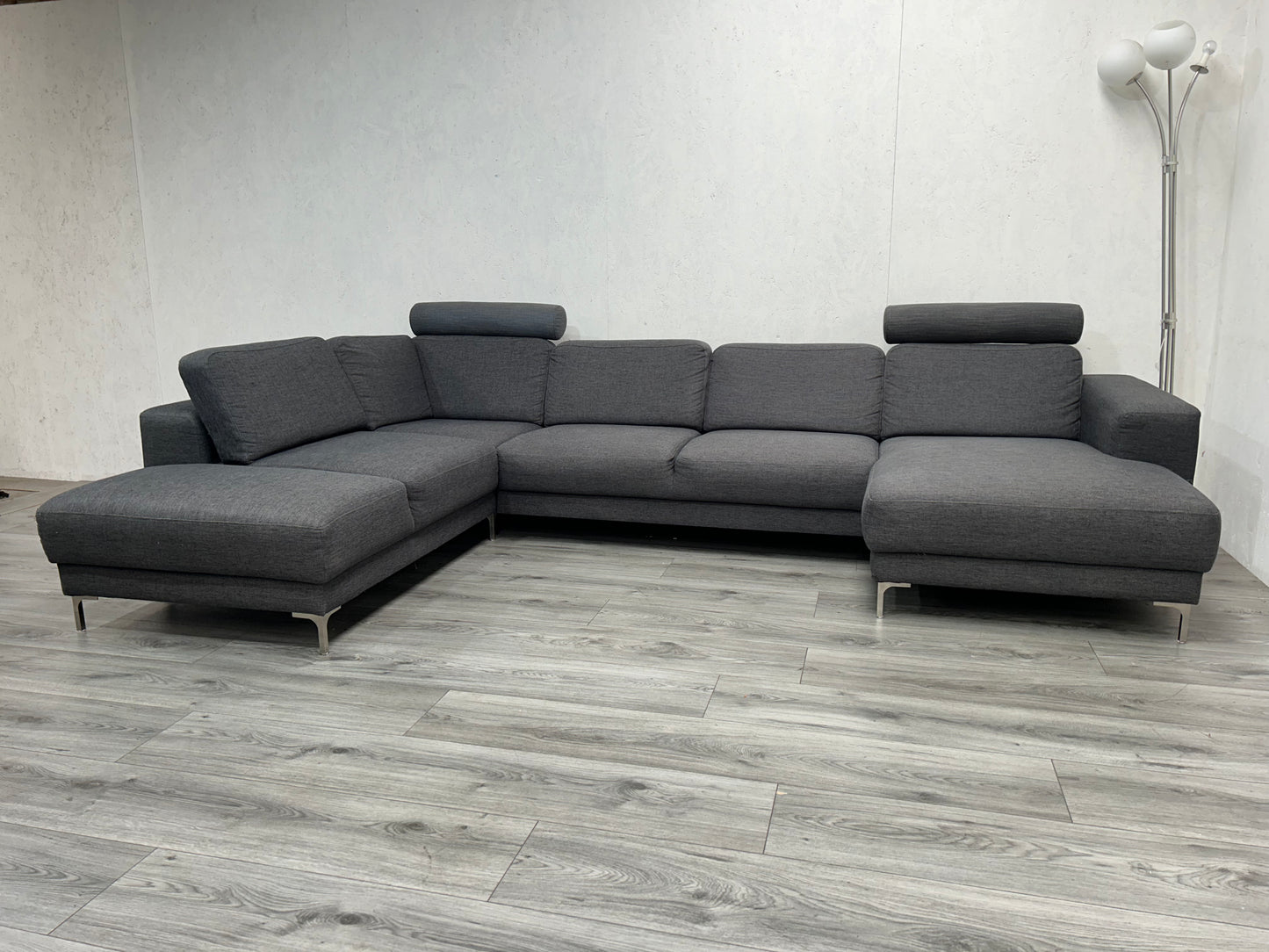 Antraciet U Bank ~ Losse Rugkussens - Banken Bazaar