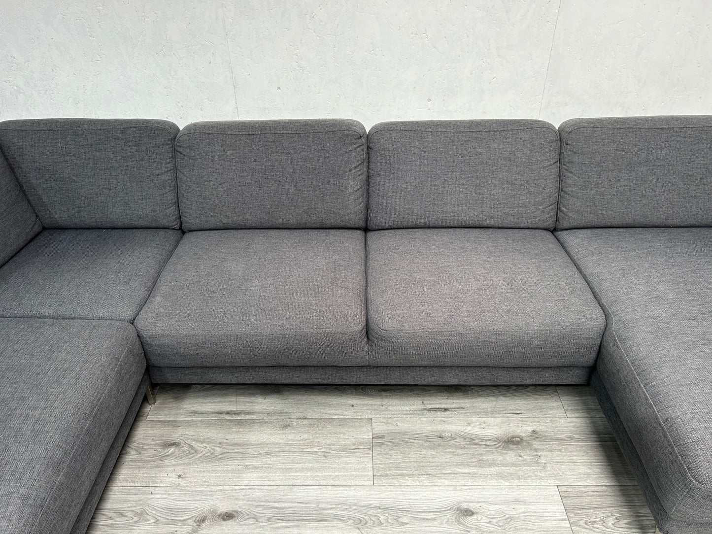 Antraciet U Bank ~ Losse Rugkussens - Banken Bazaar