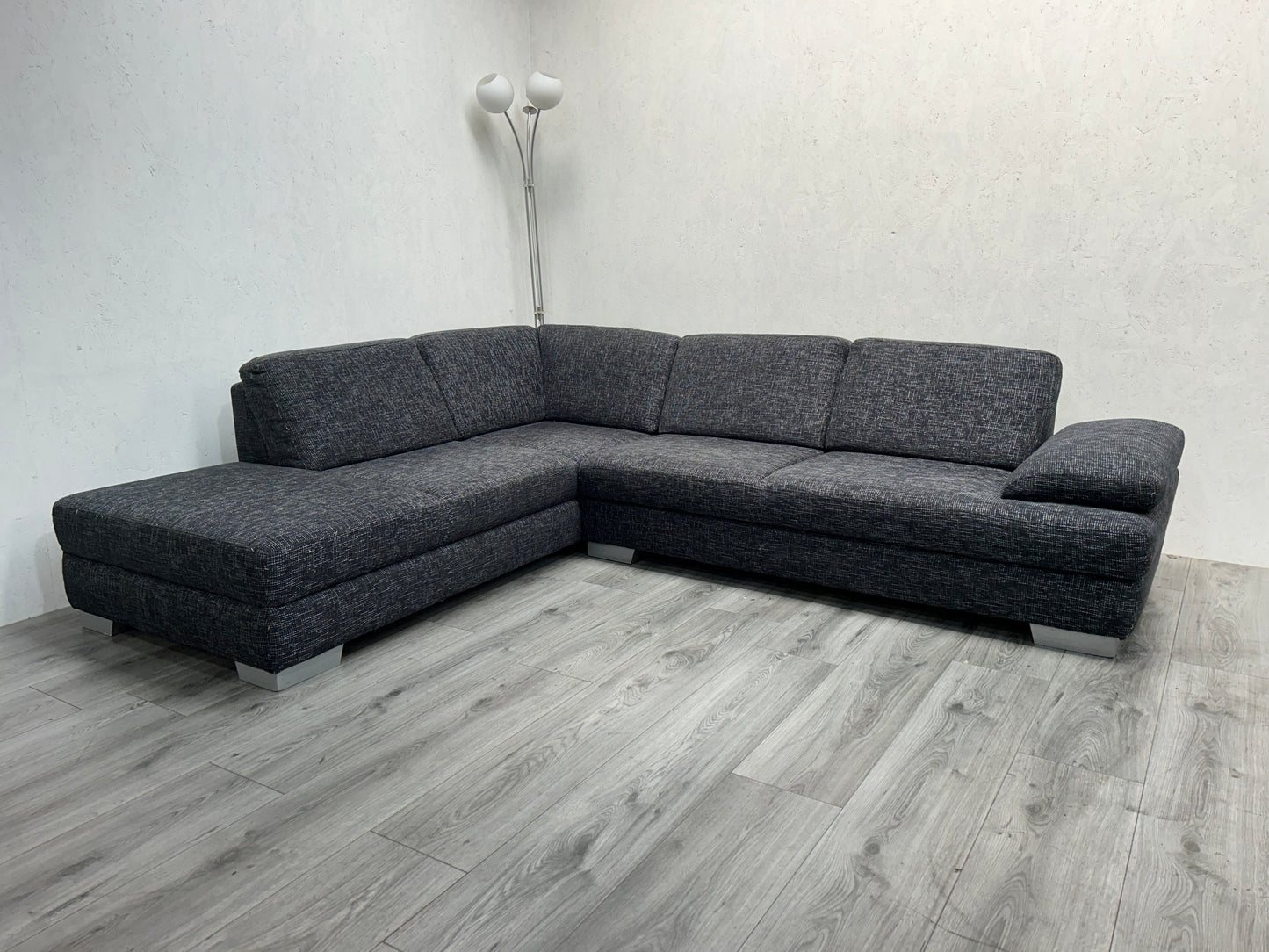 Antraciet Hoekbank ~ Vaste Kussens - Banken Bazaar