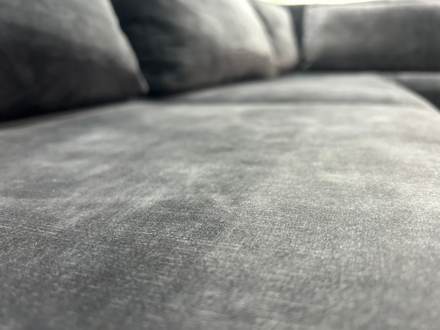 Antraciet Velvet Hoekbank ~ Losse Kussens Met Afneembare Hoezen