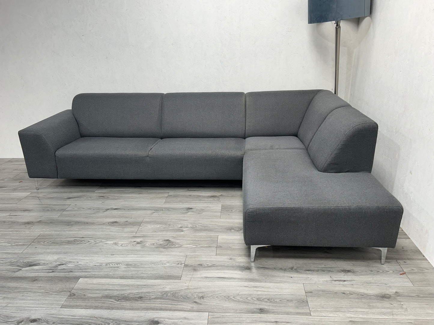 Antraciet Hoekbank ~ Hoogglans Poten ~ Nieuwstaat - Banken Bazaar