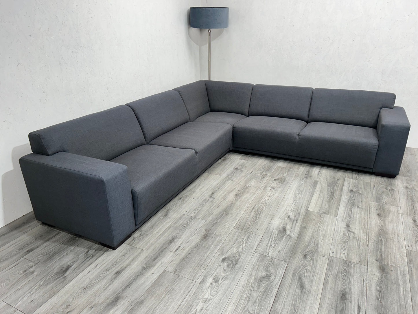 Antraciet Hoekbank ~ Vaste Kussens - Banken Bazaar