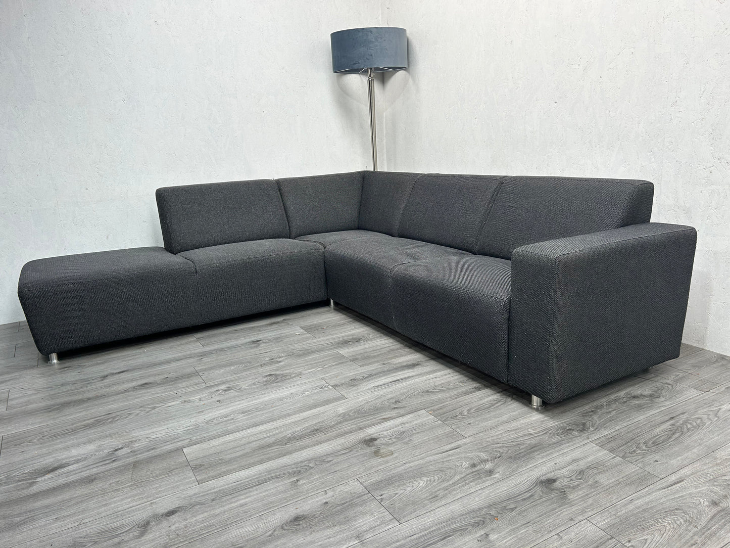 Antraciet Hoekbank ~ Vaste Kussens - Banken Bazaar