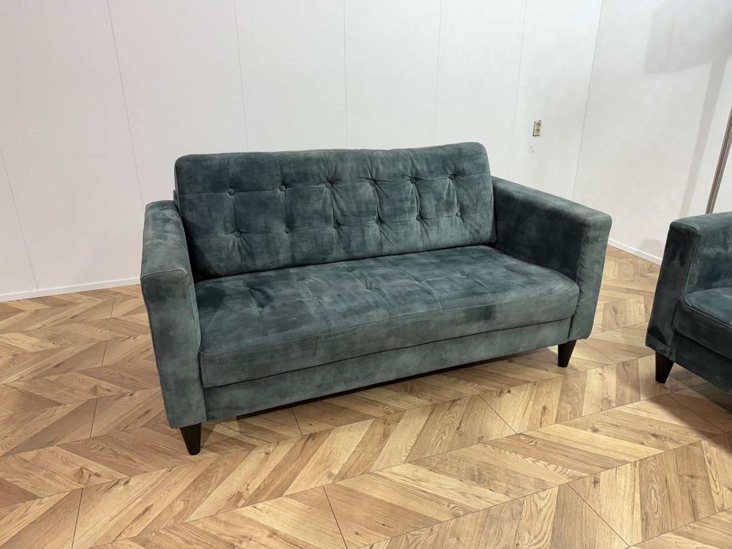 Umix Grijs/Groene Velvet Banken Set