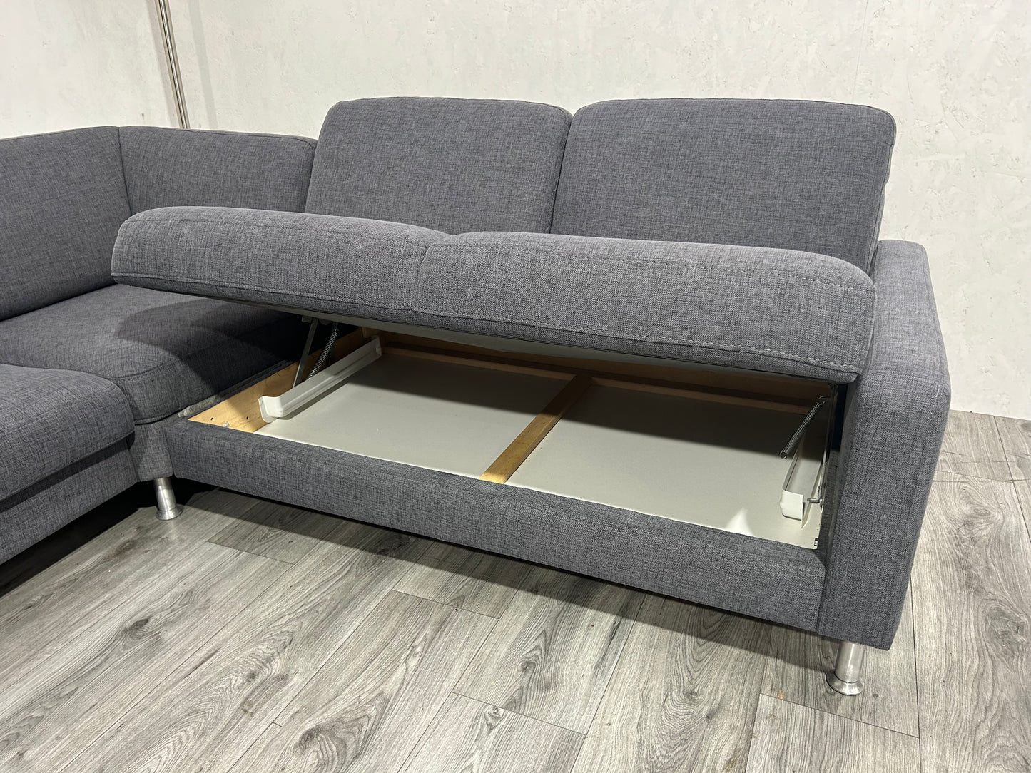 Antraciet Hoekbank Met Slaapfunctie ~ Opbergruimte - Banken Bazaar