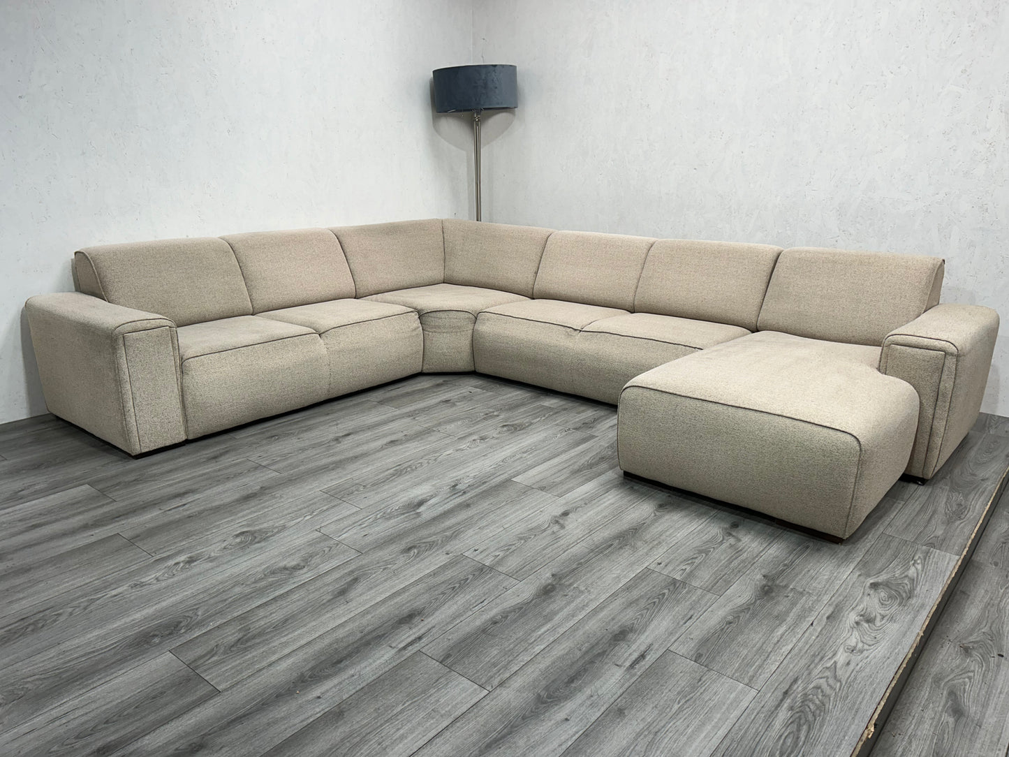 Beige U Bank ~ Vaste Kussens - Banken Bazaar