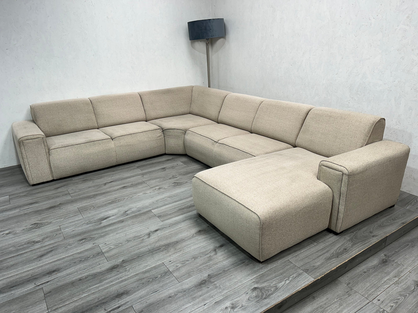 Beige U Bank ~ Vaste Kussens - Banken Bazaar