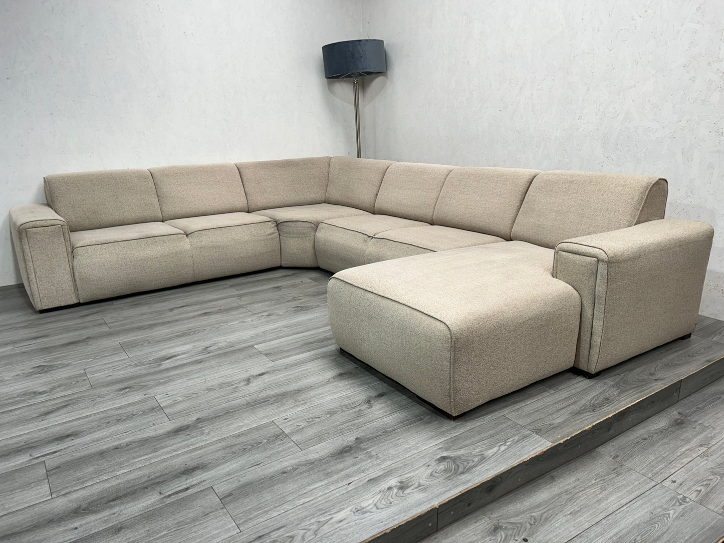 Beige U Bank ~ Vaste Kussens - Banken Bazaar