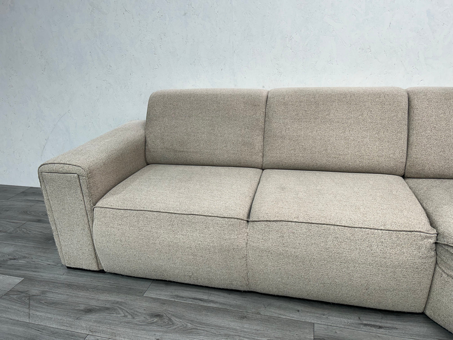 Beige U Bank ~ Vaste Kussens - Banken Bazaar