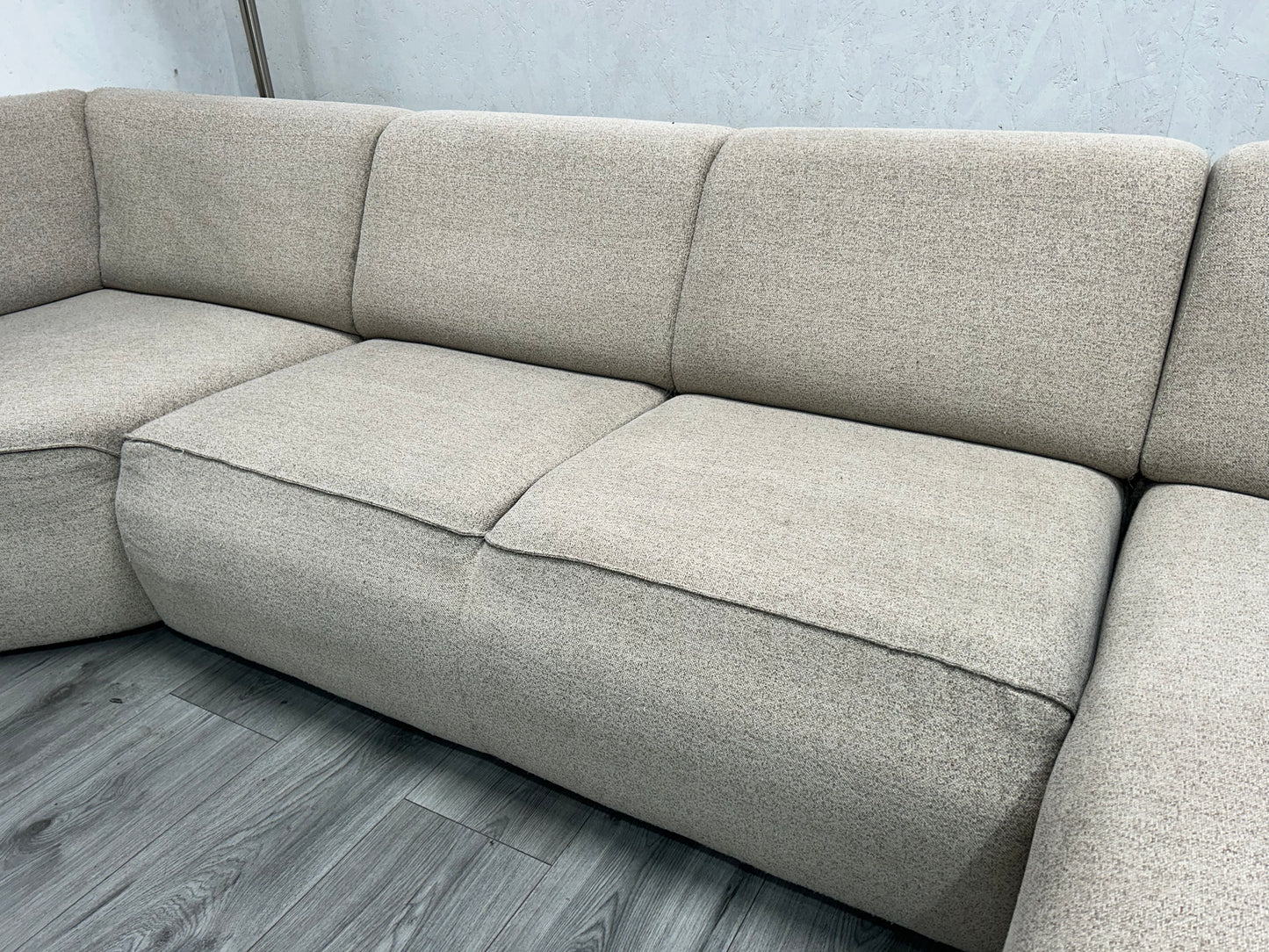 Beige U Bank ~ Vaste Kussens - Banken Bazaar